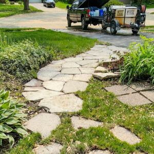 Photo of power washed brick pavers