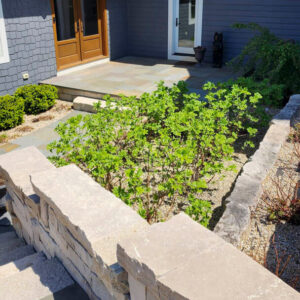 Photo of brick pavers and stairs after power washing